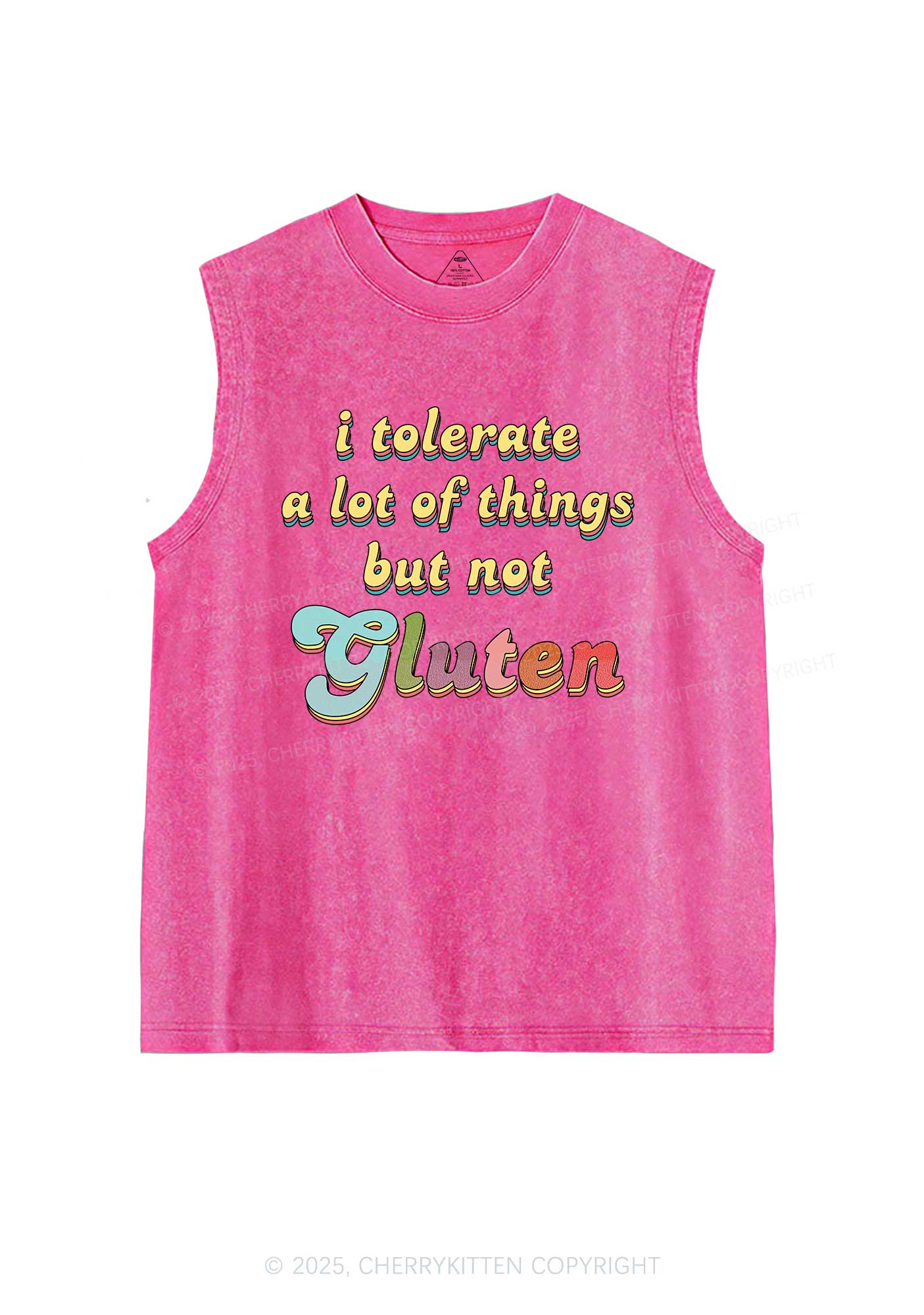 Tolerate Gluten Y2K Washed Muscle Tank Cherrykitten
