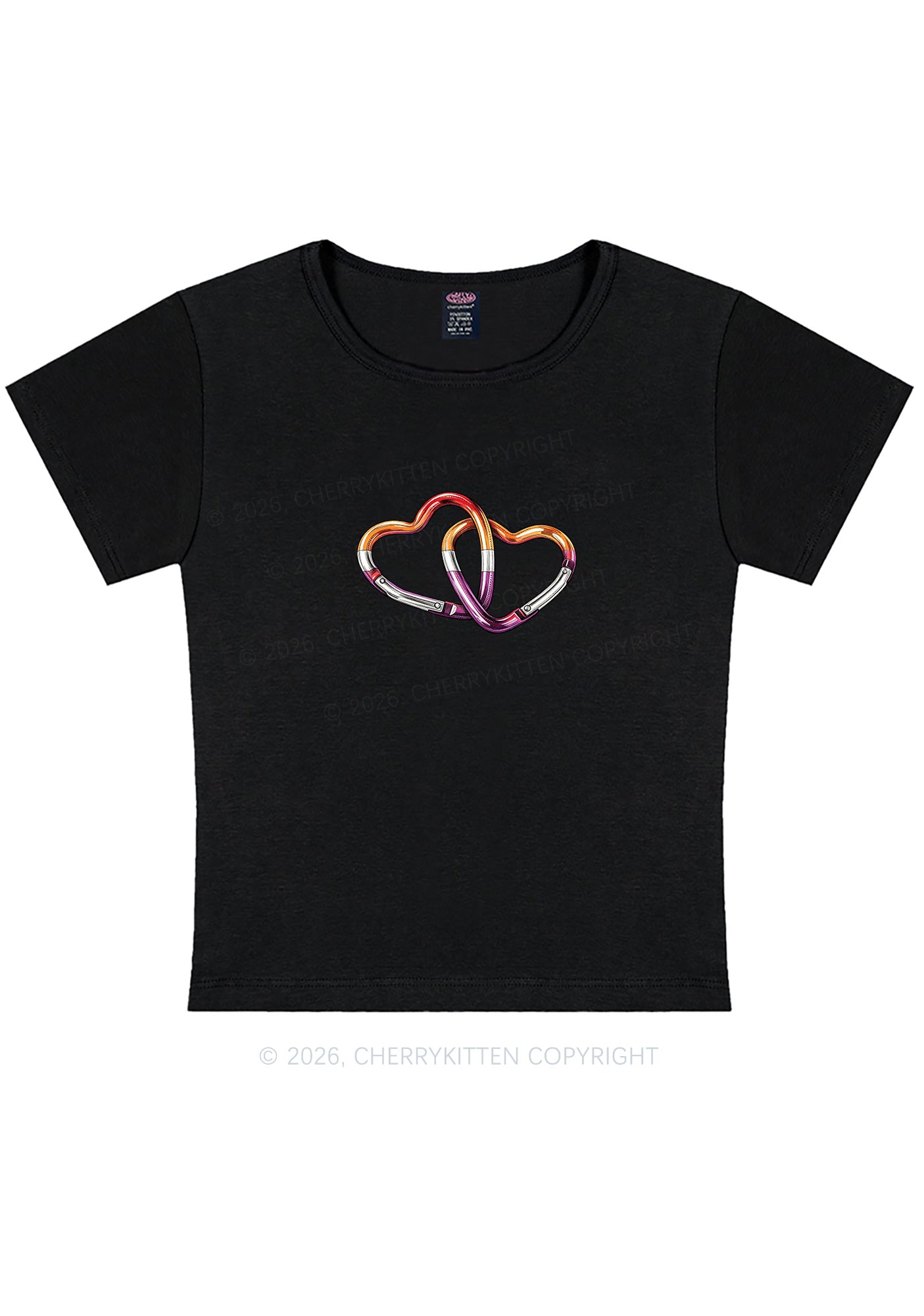 Carabiner Hearts Pride Y2K Baby Tee Cherrykitten