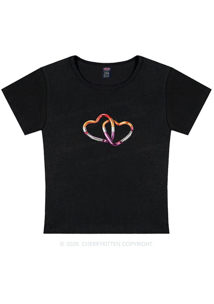 Carabiner Hearts Pride Y2K Baby Tee Cherrykitten