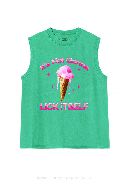 Ice Cream Lick Itself Y2K Washed Muscle Tank Cherrykitten
