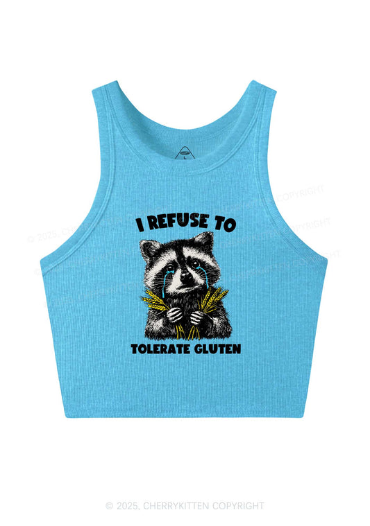 Refuse To Tolerate Gluten Y2K Crop Tank Top Cherrykitten