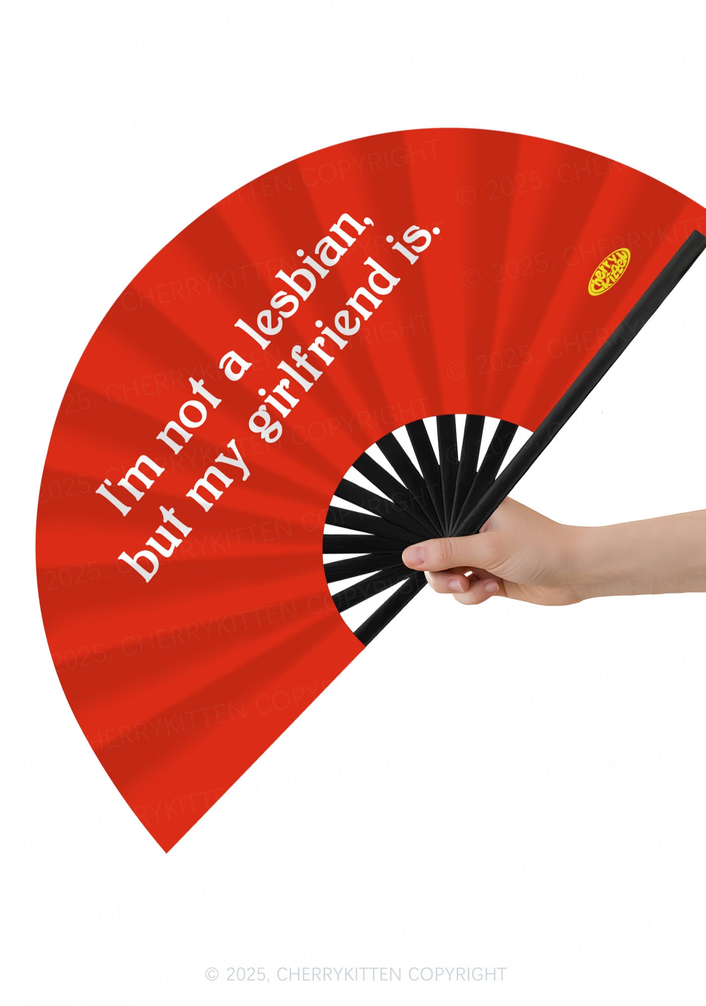 My Girlfriend Is Lesbian Pride Y2K Rave Hand Fan Cherrykitten