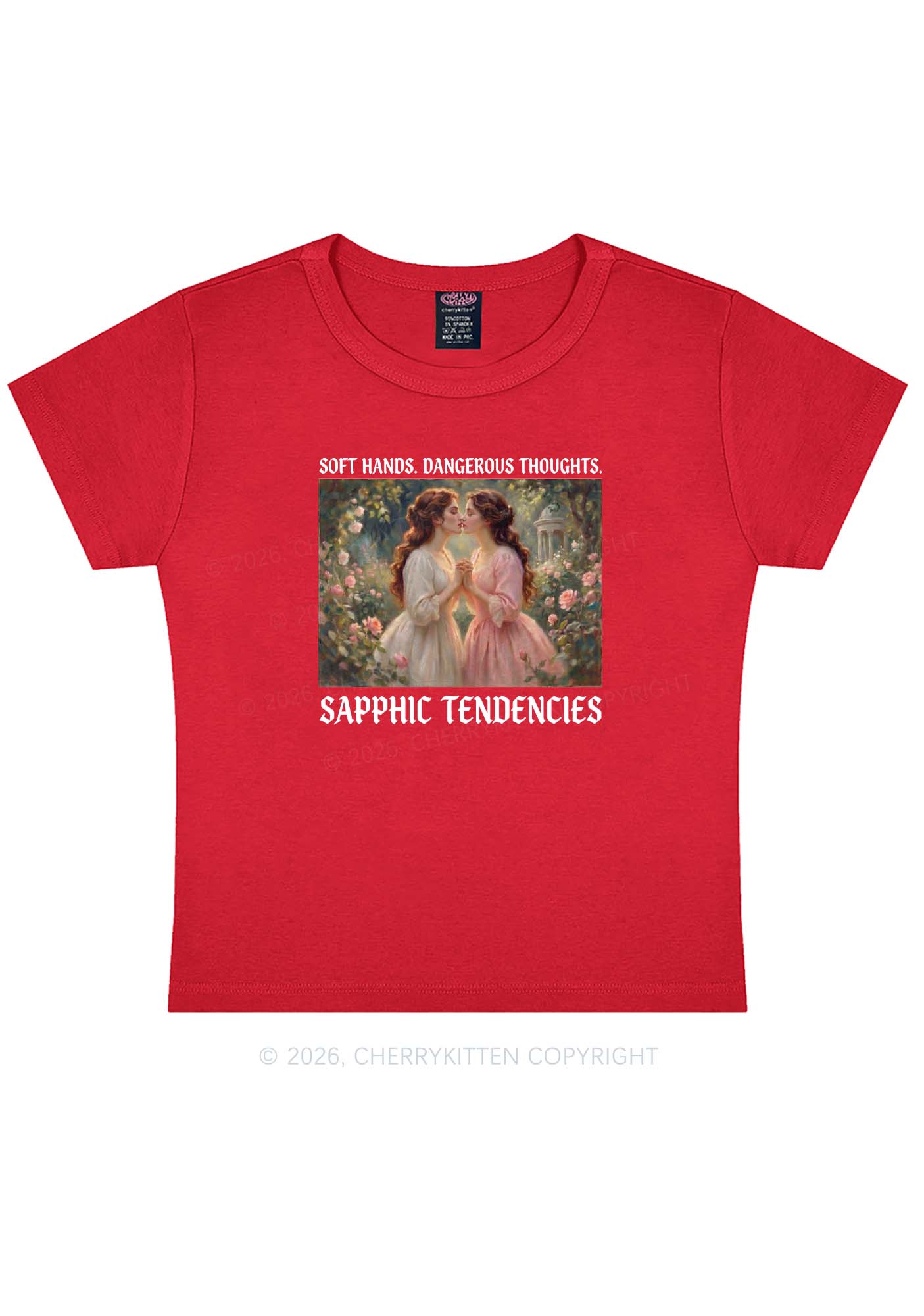 Soft Sapphic Tendencies Pride Y2K Baby Tee Cherrykitten