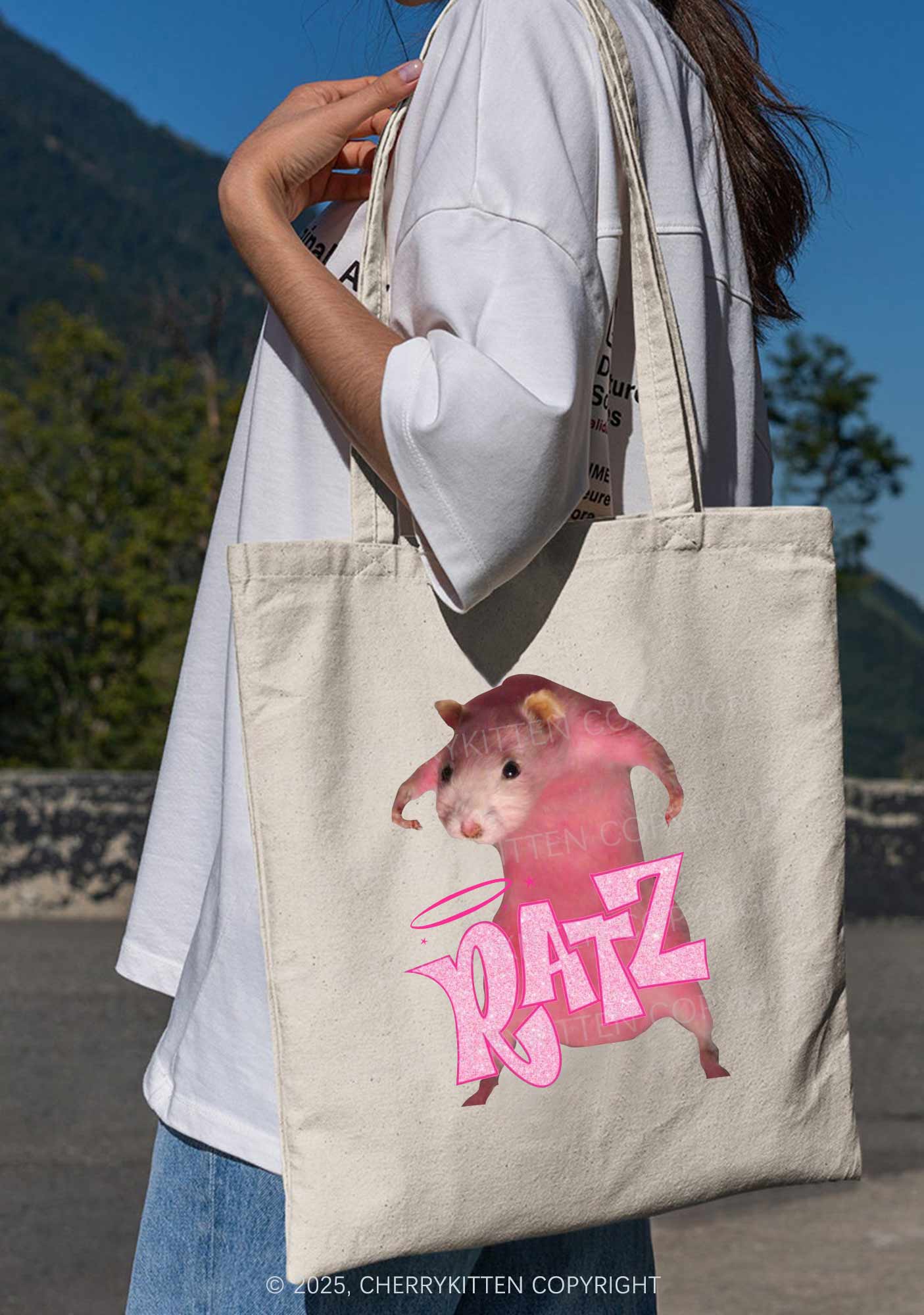 Pink Ratz Y2K Canvas Tote Bag Cherrykitten