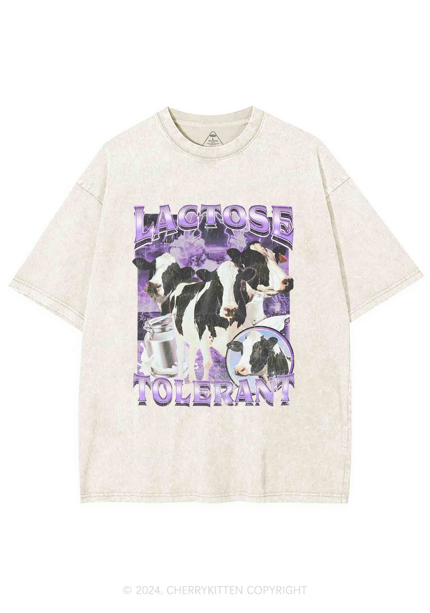 Lactose Tolerant Cow Y2K Washed Tee Cherrykitten