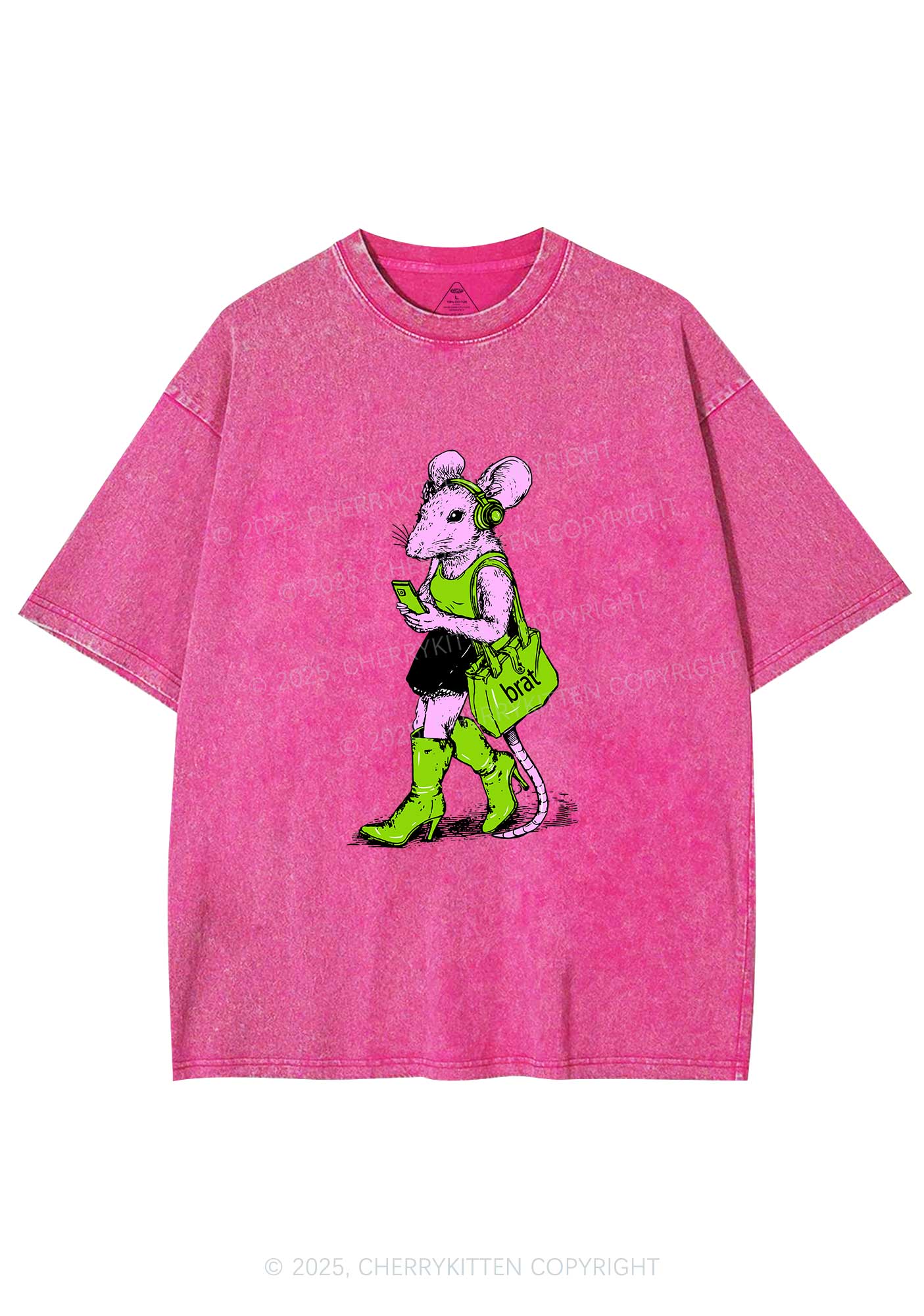 Brat Girl Y2K Shirts Washed Tee Cherrykitten