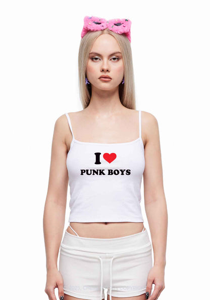 I Love Punk Boys Y2K Spaghetti Strap Cami Cherrykitten