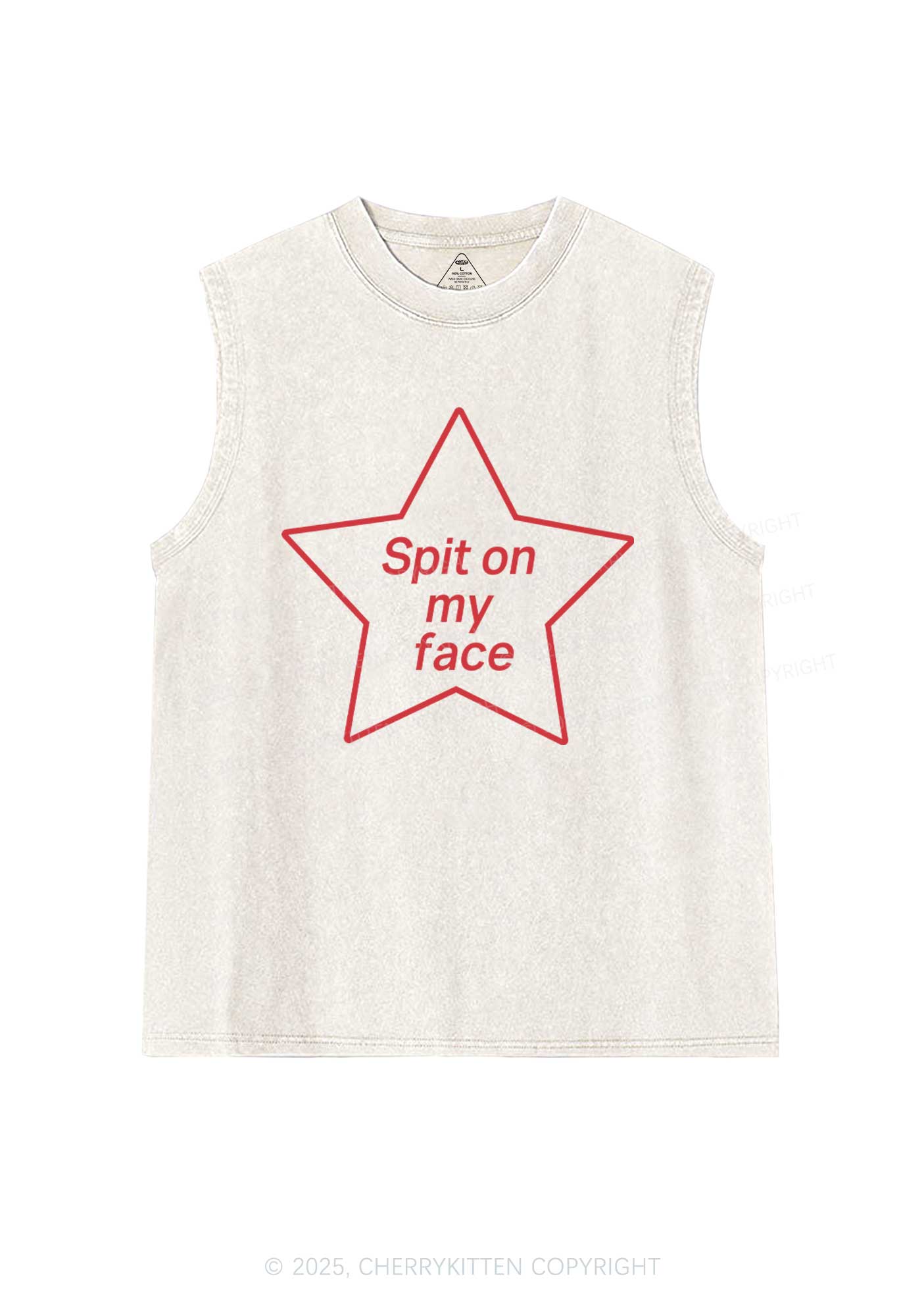 Spit On My Face Y2K Washed Muscle Tank Cherrykitten
