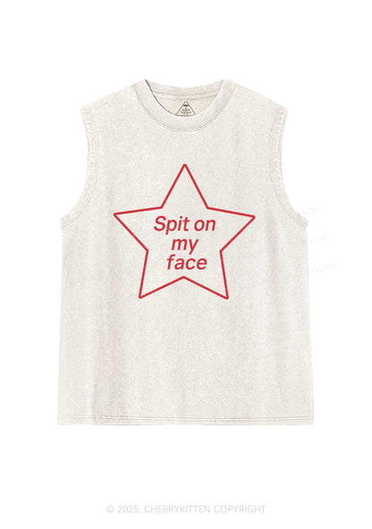 Spit On My Face Y2K Washed Muscle Tank Cherrykitten