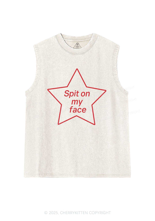 Spit On My Face Y2K Washed Muscle Tank Cherrykitten