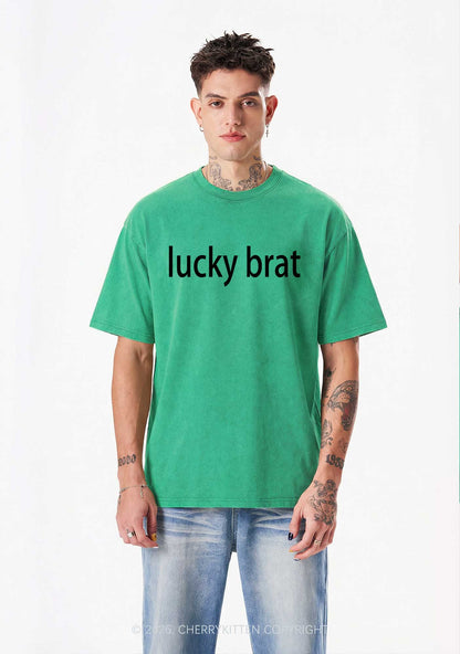 Lucky Brat St Patricks Y2K Washed Tee Cherrykitten