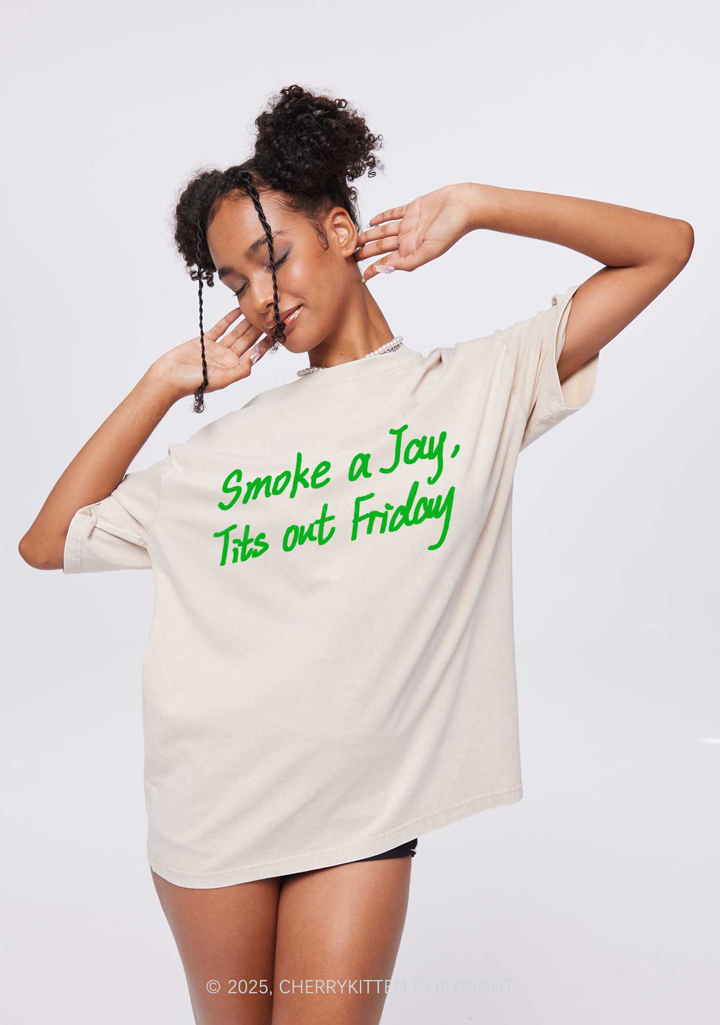 Smoke A Jay Y2K Shirts Washed Tee Cherrykitten