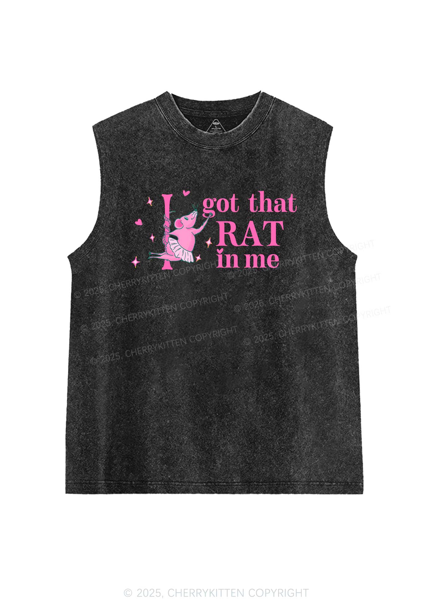 Got Rat In Me Y2K Washed Muscle Tank Cherrykitten