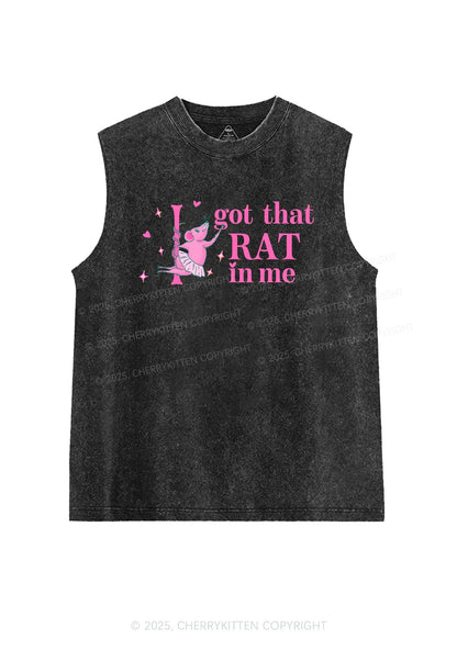 Got Rat In Me Y2K Washed Muscle Tank Cherrykitten