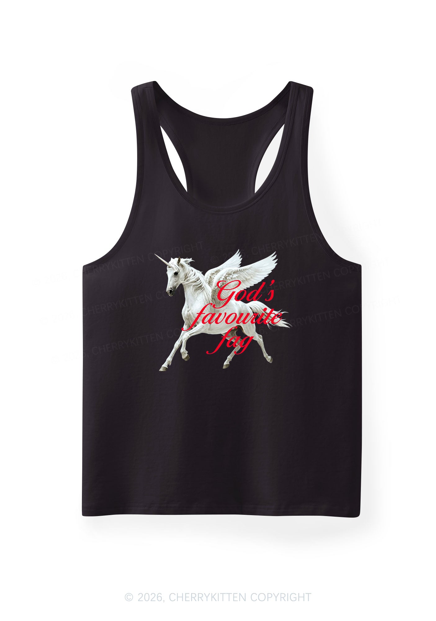 Gods Favourite Fag Pride Y2K Men Racerback Tank Top Cherrykitten