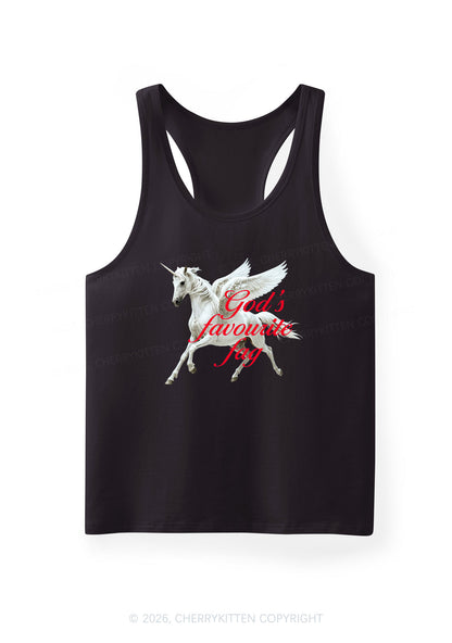 Gods Favourite Fag Pride Y2K Men Racerback Tank Top Cherrykitten