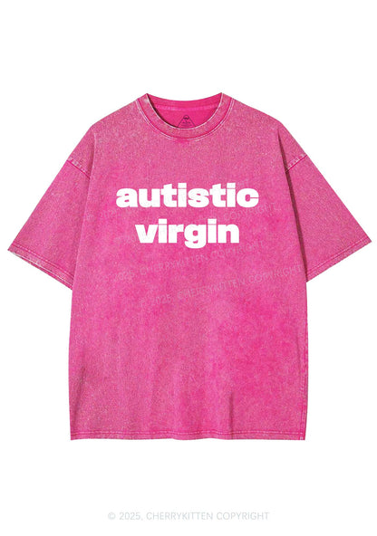 Autistic Virgin Y2K Shirts Washed Tee Cherrykitten