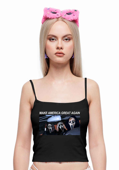 Halloween Ghost Make America Great Again Y2K Spaghetti Strap Cami Cherrykitten