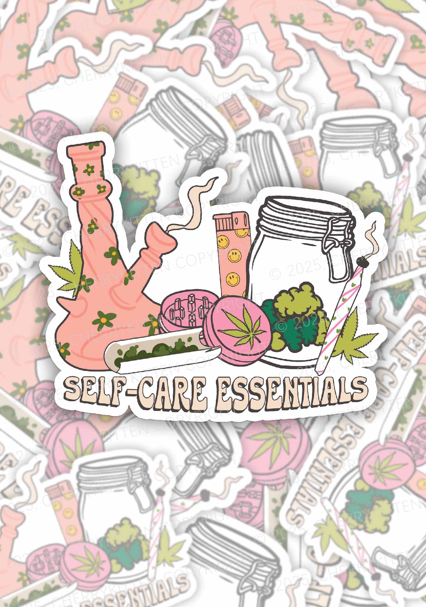 Selfcare Essentials 1Pc Y2K Sticker Cherrykitten