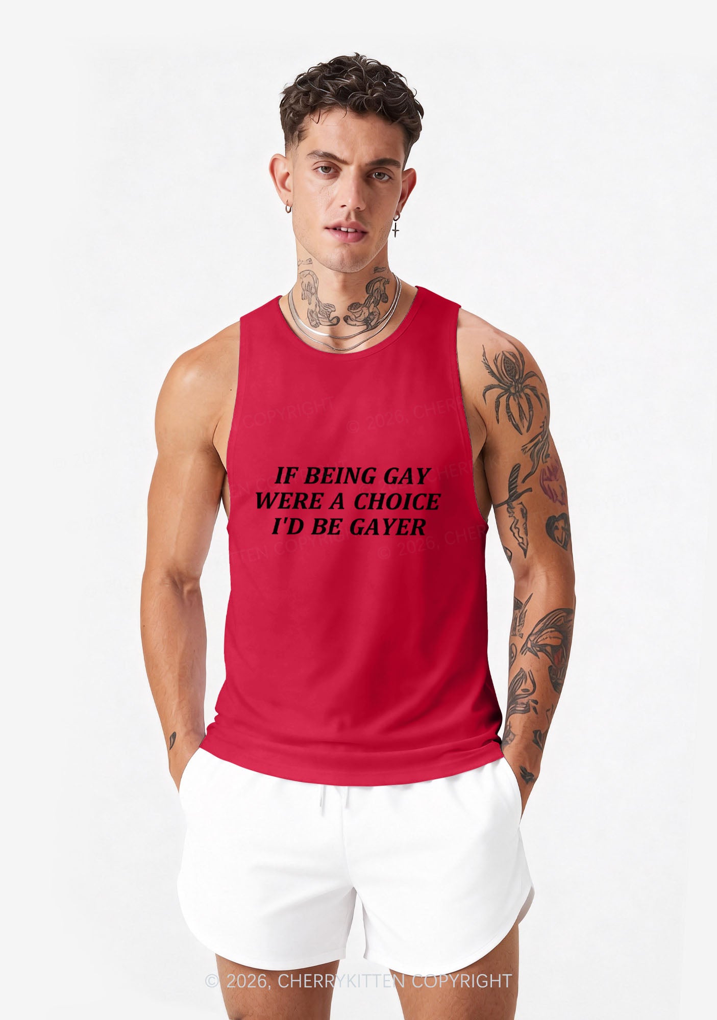 Being Gay Were A Choice Pride Y2K Men Racerback Tank Top Cherrykitten