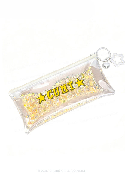 Star Count Y2K Quicksand Transparent Pencil Pouch Cherrykitten