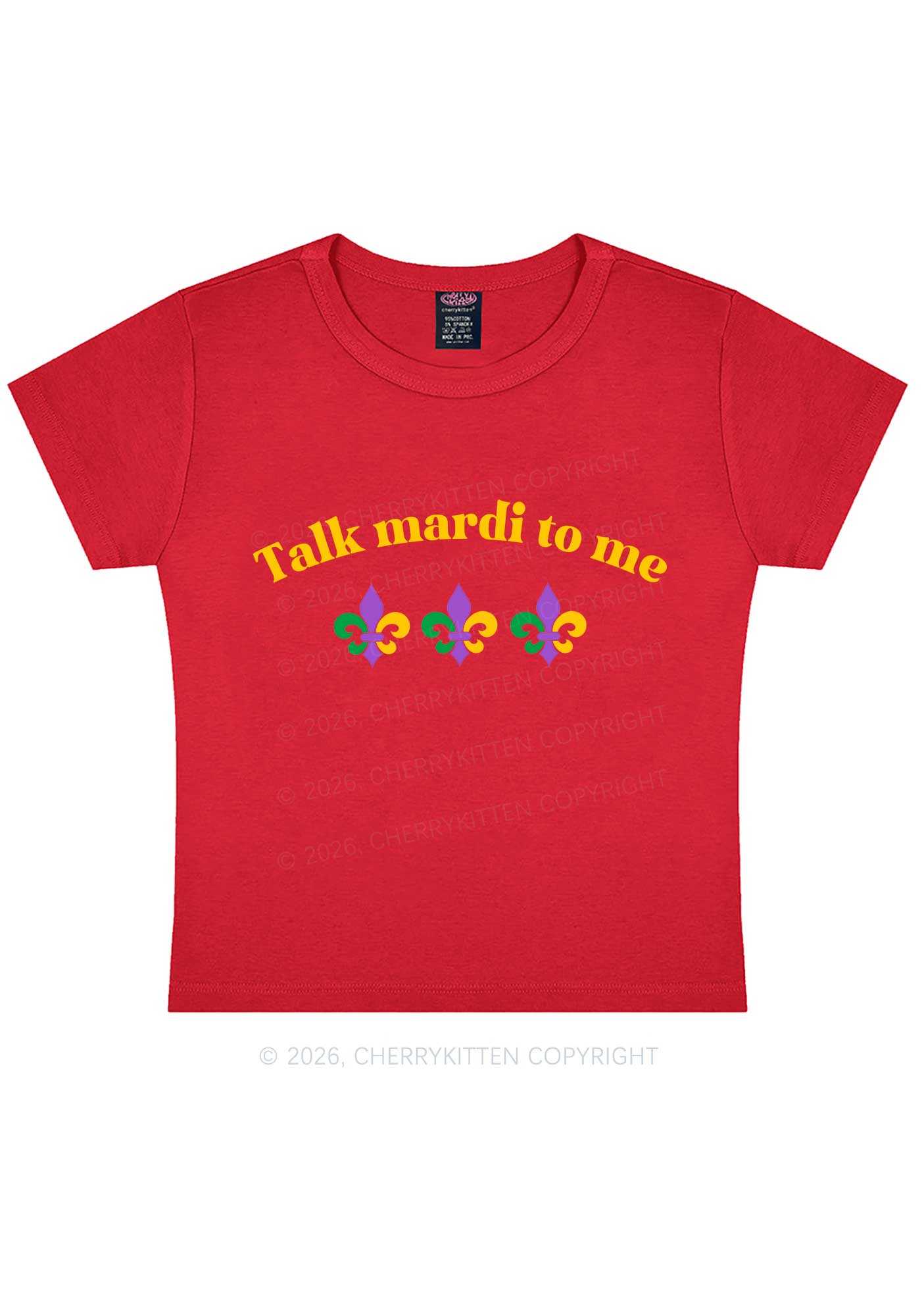 Talk Mardi To Me Y2K Baby Tee Cherrykitten