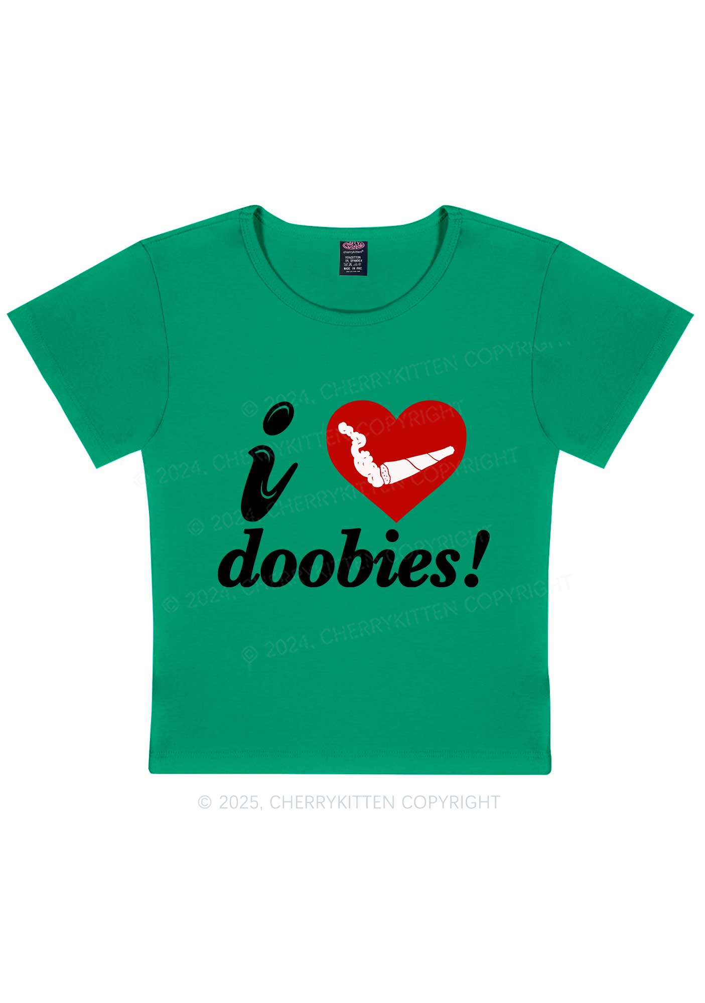 I Love Doobies Y2K Baby Tee Cherrykitten