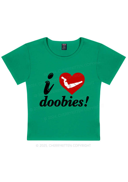 I Love Doobies Y2K Baby Tee Cherrykitten