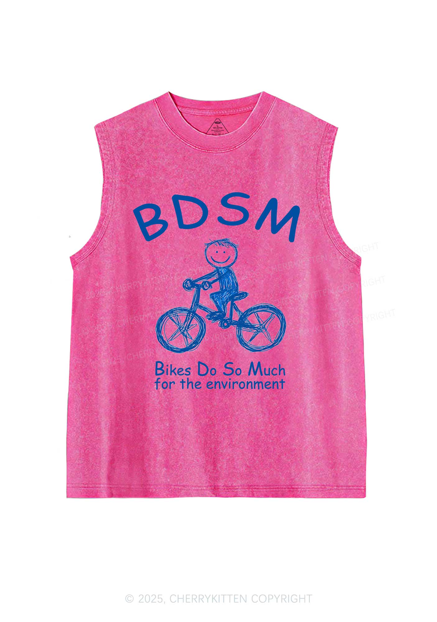 Bikes Do Much Environment Y2K Washed Muscle Tank Cherrykitten