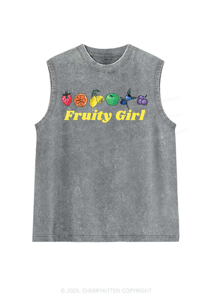 Fruity Girl Y2K Washed Muscle Tank Cherrykitten