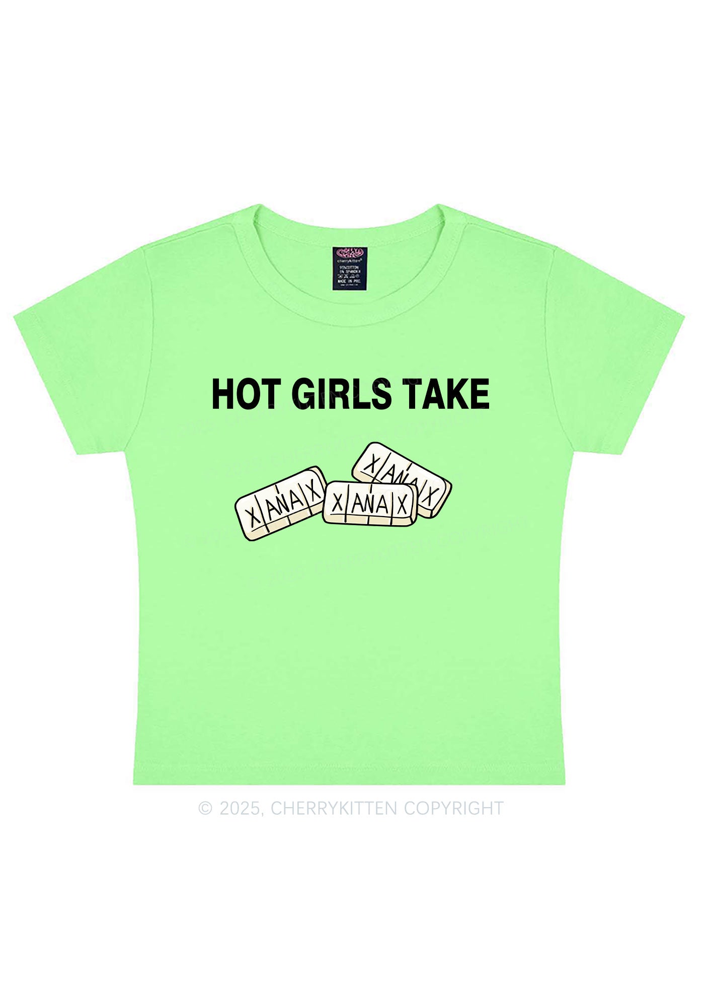 Hot Girls Take Xanax Y2K Baby Tee Cherrykitten