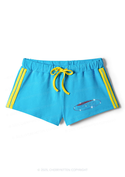 Rhinestone Sexsi Slogan Y2K Drawstring Mini Shorts Cherrykitten