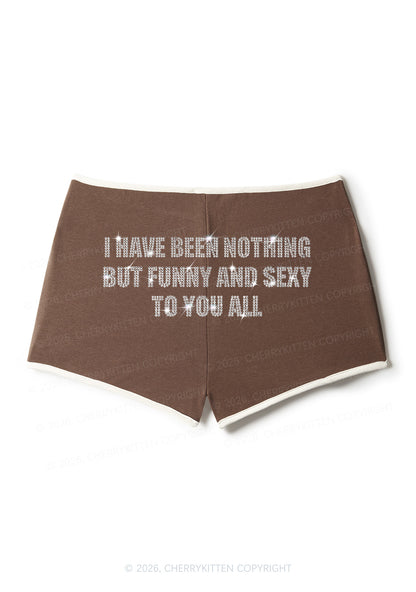 Rhinestone I Have Been Funny Y2K Booty Shorts Cherrykitten