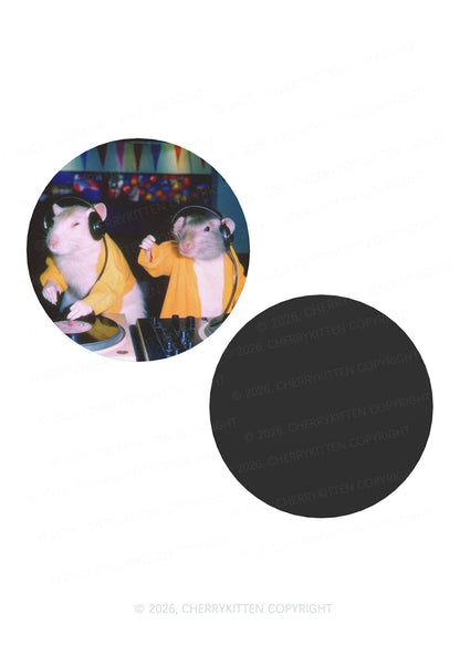 DJ Rats Y2K Soft Magnetic Refrigerator Magnet Cherrykitten