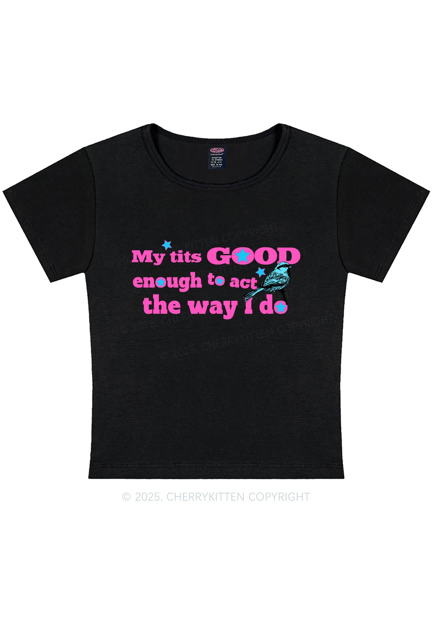 Good To Act Way Y2K Baby Tee Cherrykitten
