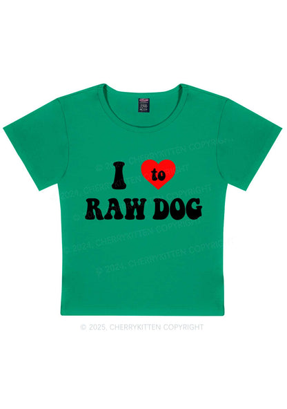 I Love Raw Dog Y2K Baby Tee Cherrykitten