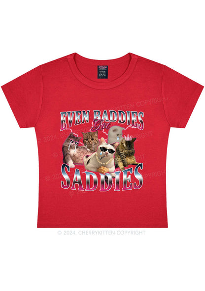 Five Baddie Cats Y2K Baby Tee Cherrykitten