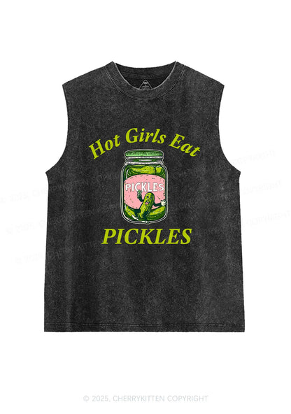Hot Girls Eat Pickles Y2K Washed Muscle Tank Cherrykitten