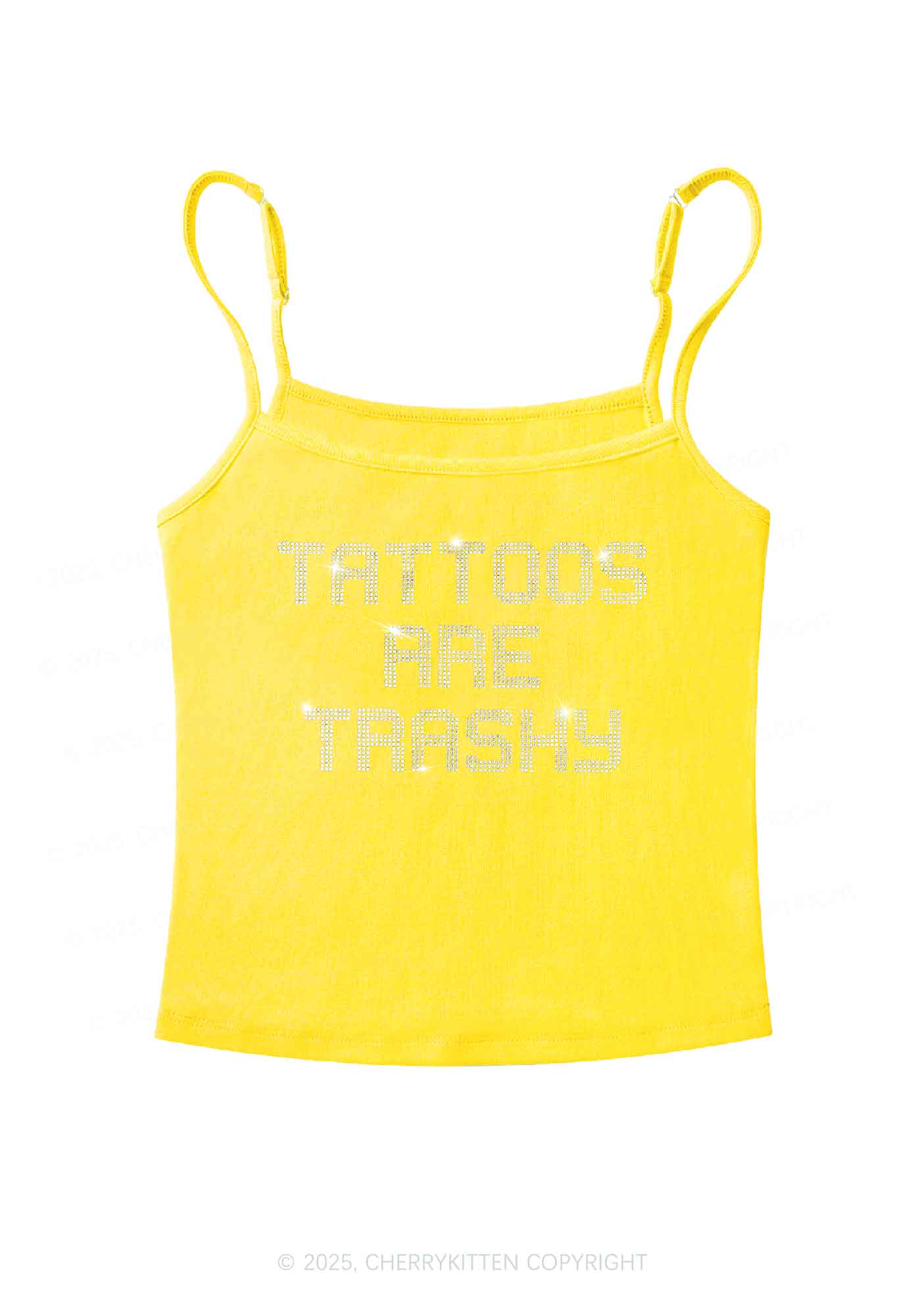 Rhinestone Tattoos Are Trashy Y2K Spaghetti Strap Cami Cherrykitten