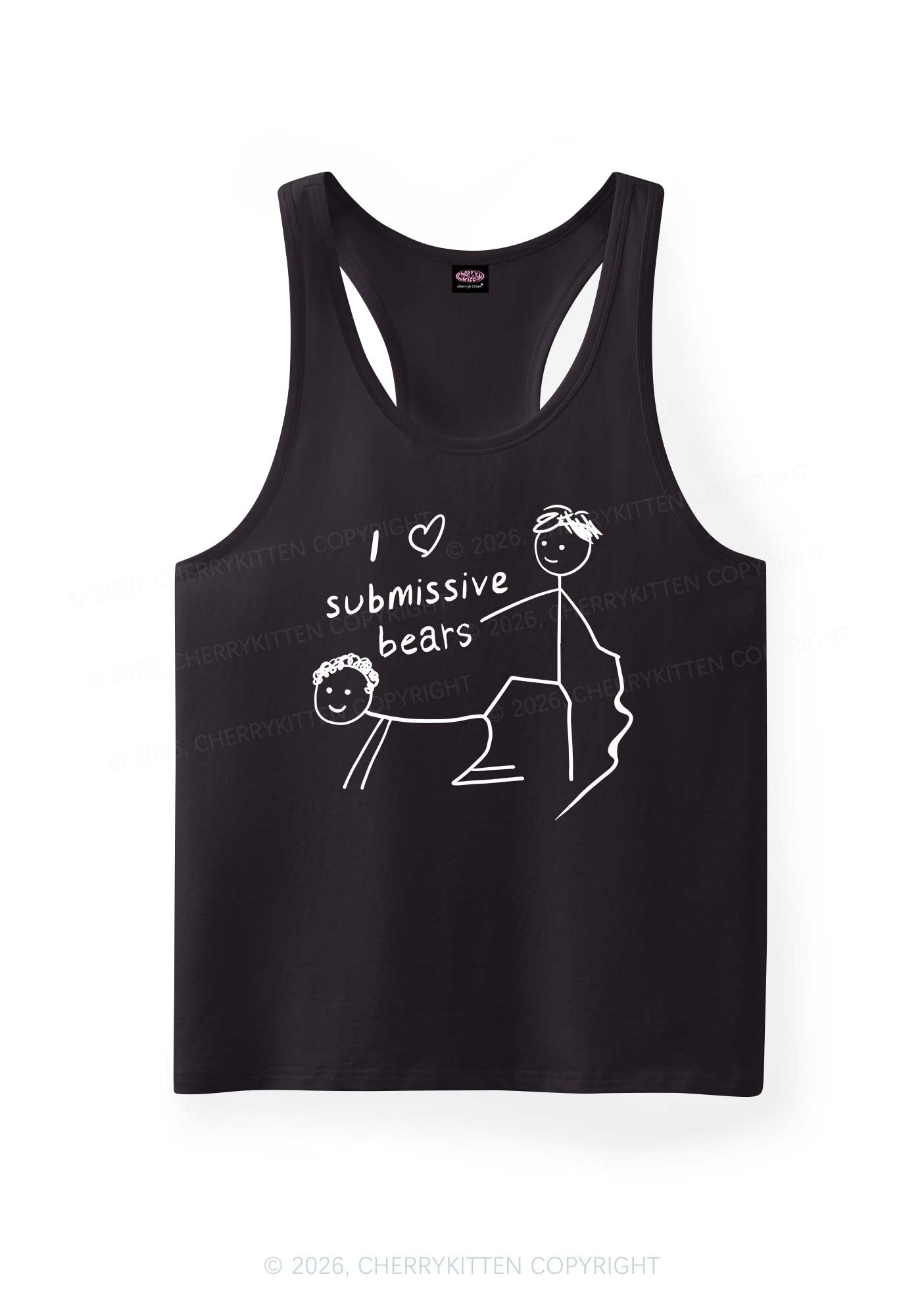 I Love S Bears Y2K Men Racerback Tank Top Cherrykitten