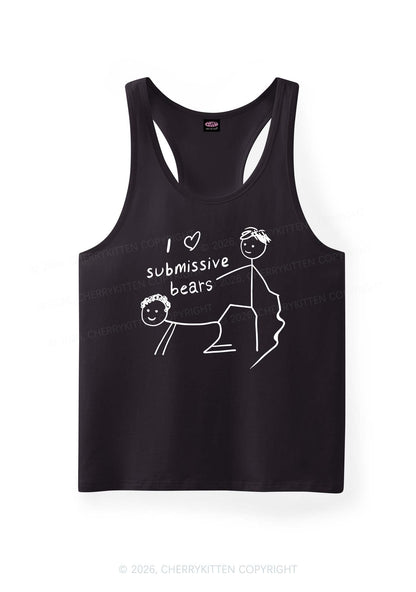 I Love S Bears Y2K Men Racerback Tank Top Cherrykitten
