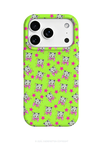 Pink Bow Cats Star Y2K Phone Case Cherrykitten