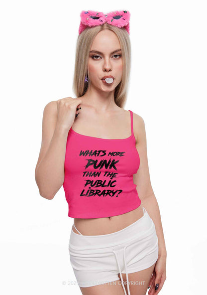 Punk Than Public Library Y2K Spaghetti Strap Cami Cherrykitten