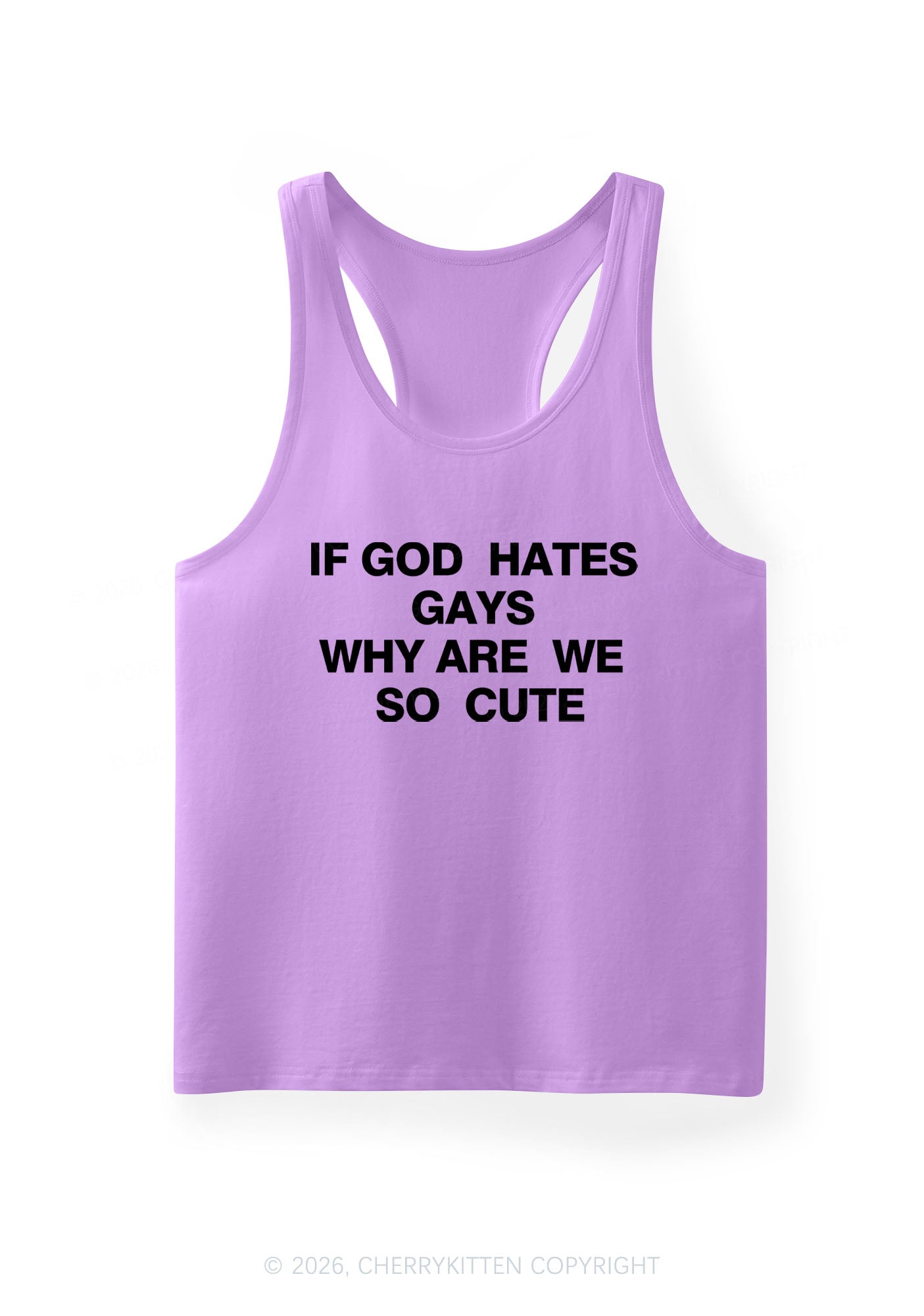 If God Hates Gays Pride Y2K Men Racerback Tank Top Cherrykitten