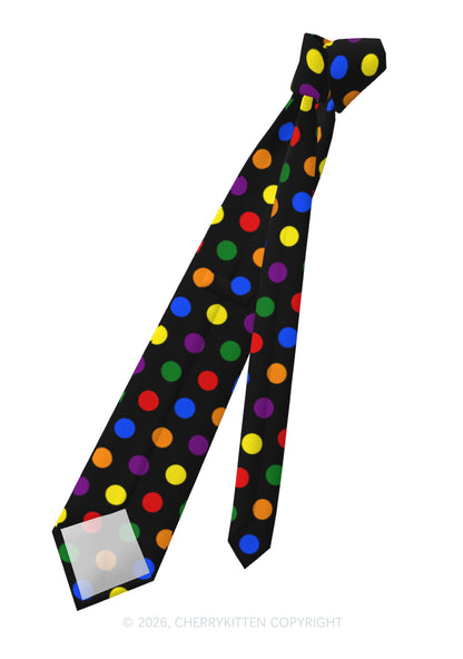 Rainbow Dots Pride Y2K Necktie Cherrykitten