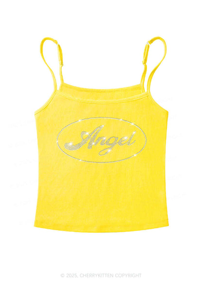 Rhinestone Angel Y2K Spaghetti Strap Cami Cherrykitten
