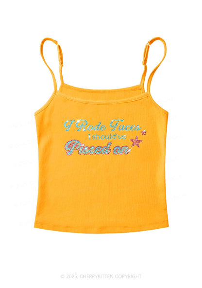 Rhinestone I Rode Faces Y2K Spaghetti Strap Cami Cherrykitten