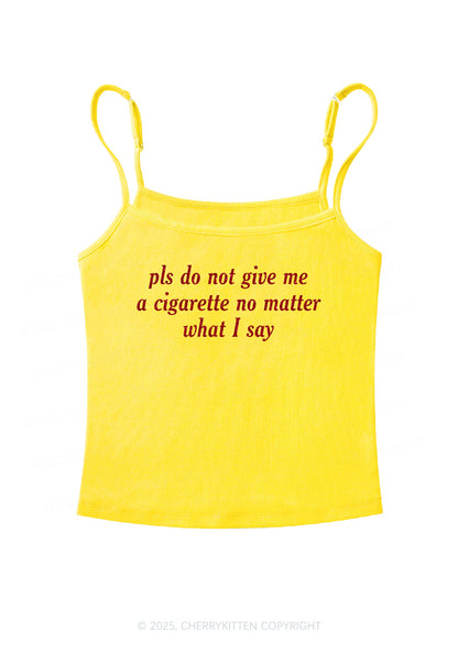 Glitter Pls Dont Give Me Cigarette Y2K Spaghetti Strap Cami Cherrykitten