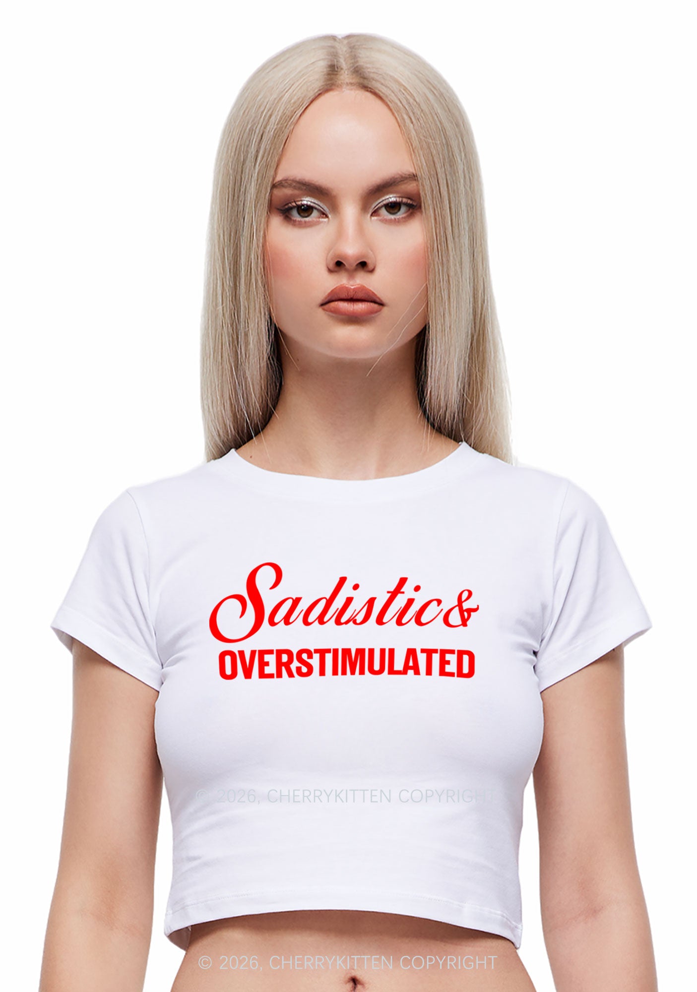 Sadistic Overstimulated Y2K Baby Tee Cherrykitten