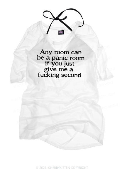 Any Room Can Be Panic Y2K Sheer Boyfriend Tee Cherrykitten